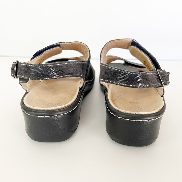 Fidelio Hallux Sandals Women's Size 38 Casual Strappy Slingback Black Leather - Picture 6 of 10